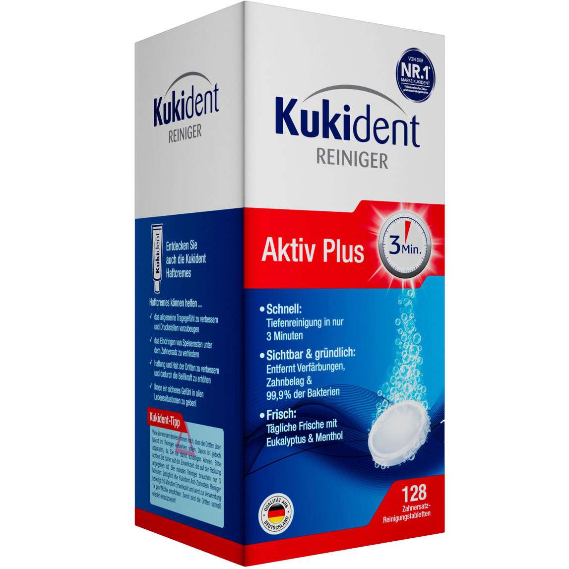 Rensetabletter til proteser 124 stk. KUKIDENT Aktiv Plus