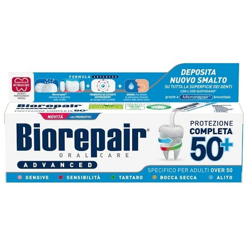 Hydroxyapatit Zahnpasta BIOREPAIR 50+ Advanced 75 ml Spezialisierte Pflege gegen Mundtrockenheit