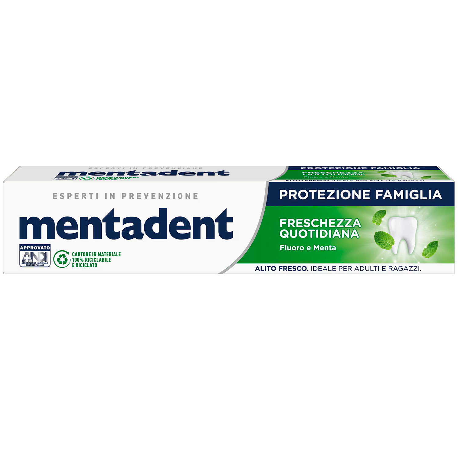 Herbal Zahnpasta für die ganze Familie MENTADENT Family Protection Daily Freshness Mint 100 ml.