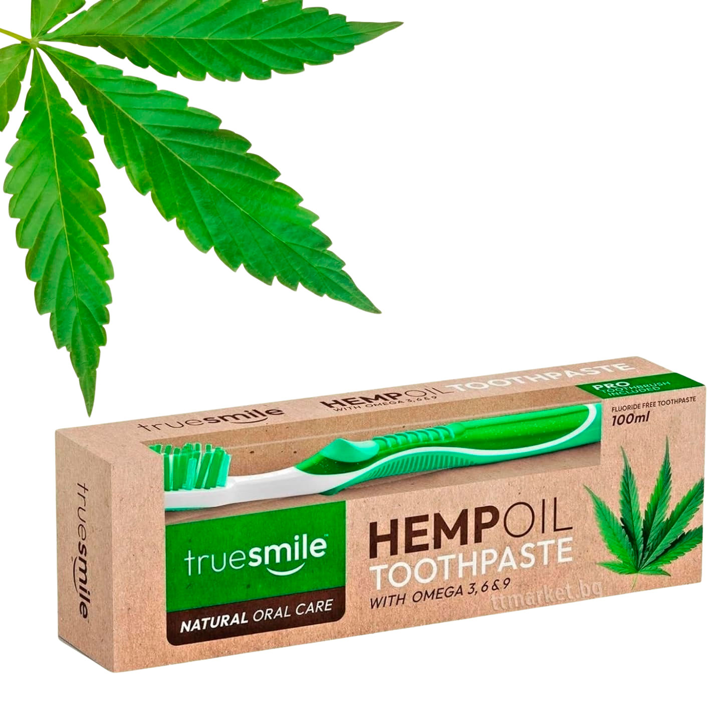 TRUESMILE Hemp Oil Tandpasta 100ml + Tandbørste