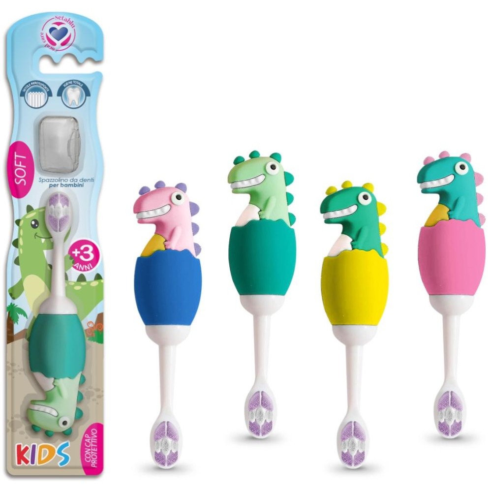 Kinderzahnbürste SETABLU Kids Dinosaurier 3 Jahre/+ PINK