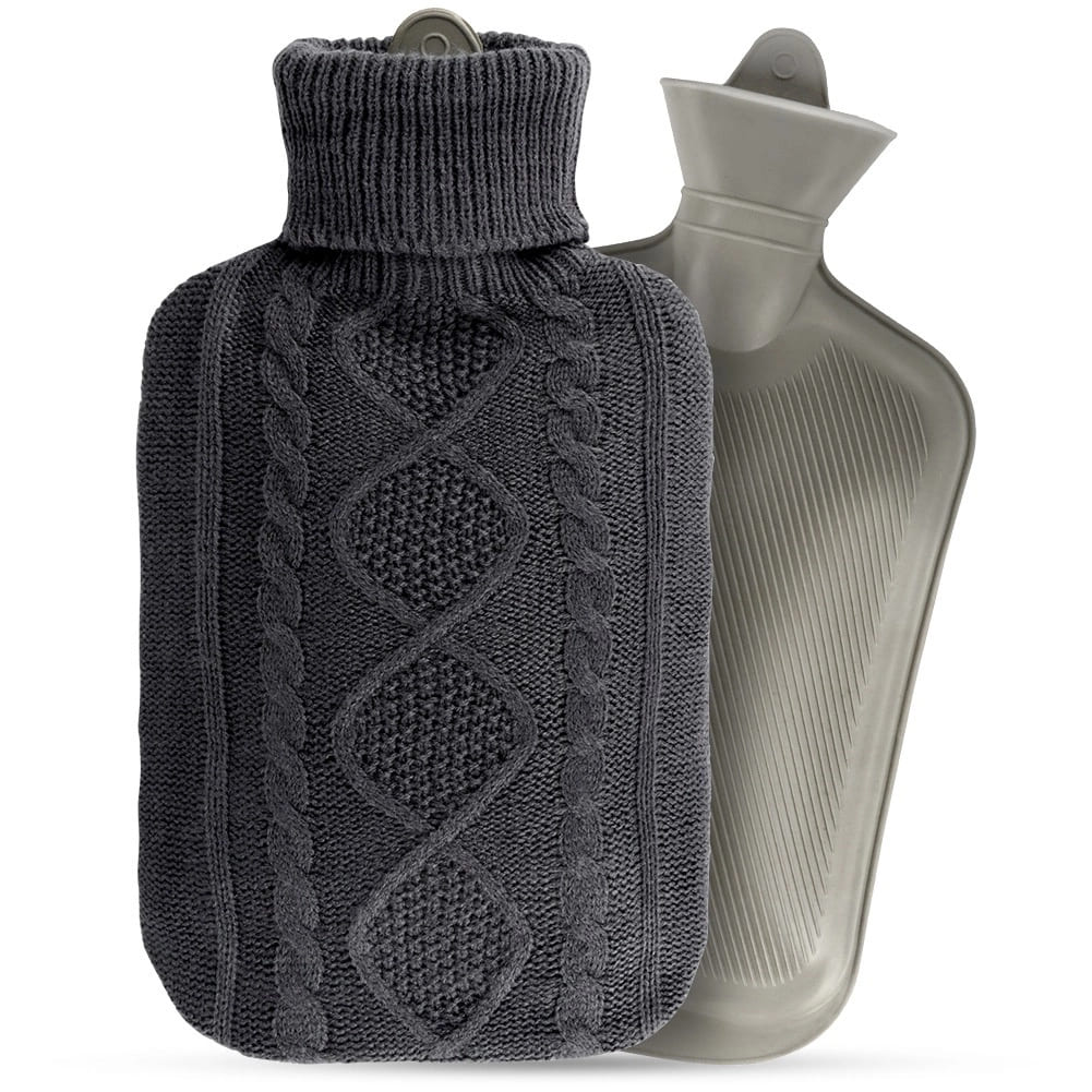 VILDE Wärmflasche 2L mit gestricktem Bezug Komfort und Wärme in stilvollem Design