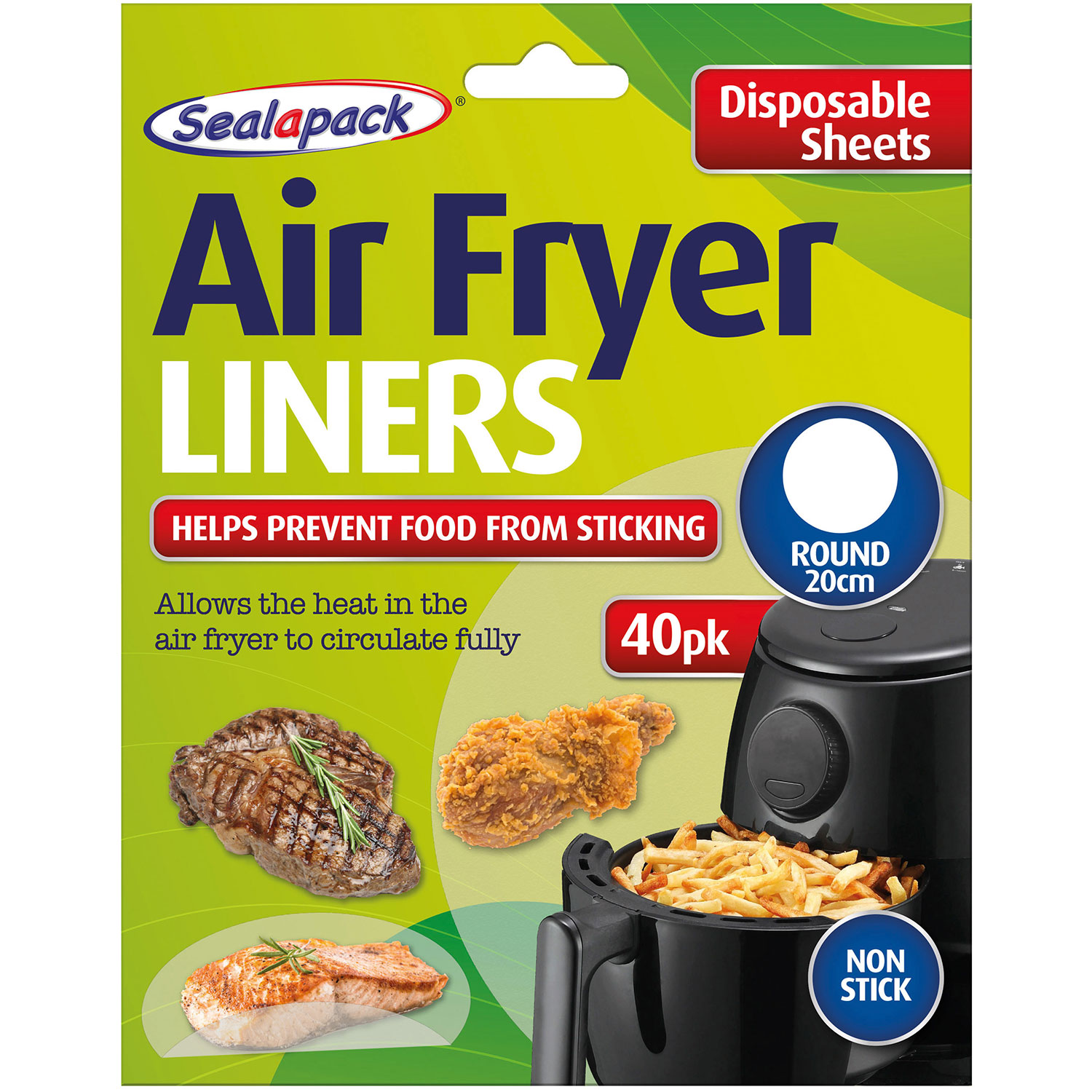 Backpapier für Airfryer SEALAPACK Runde Blätter ø20 cm (40 Stk.)