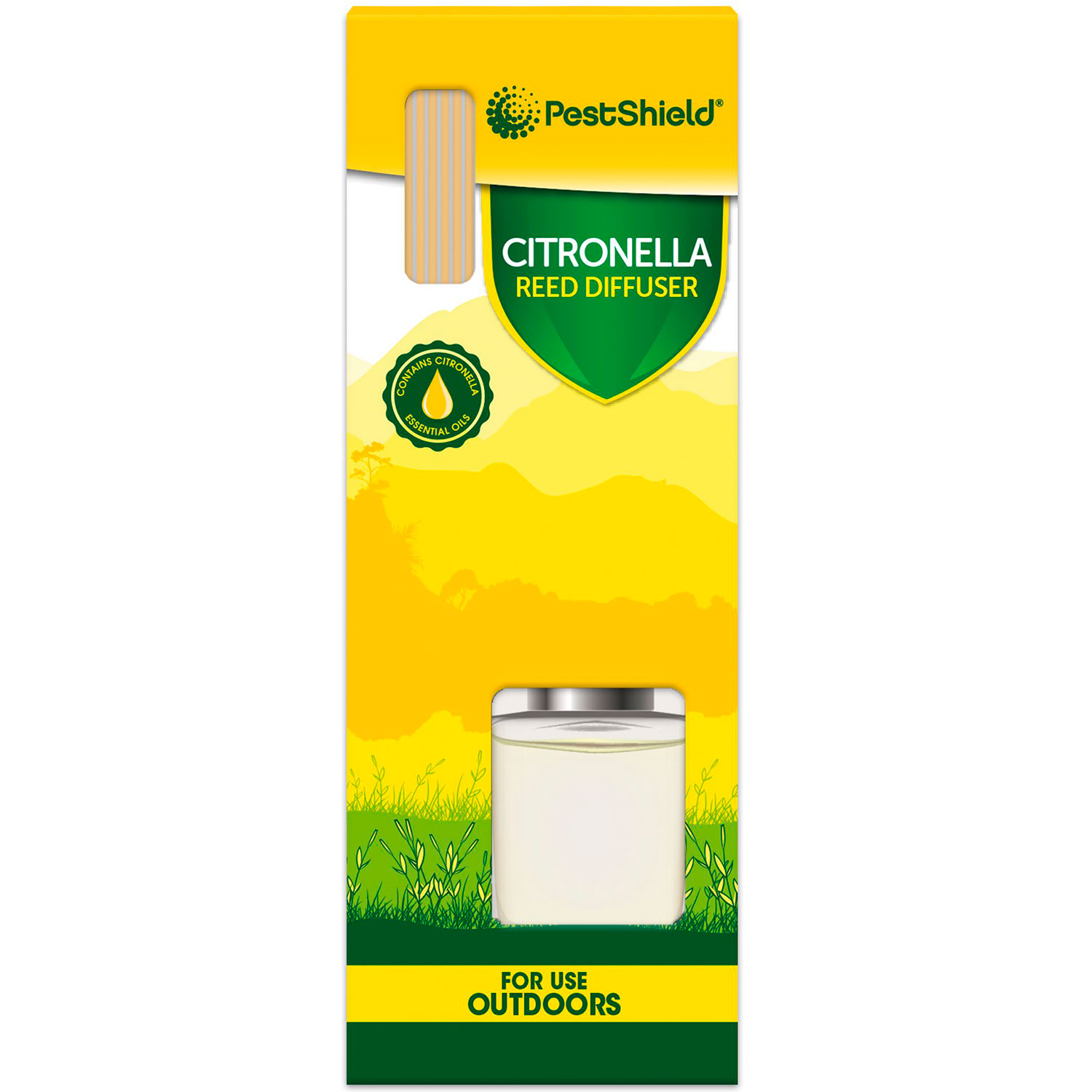 PESTSHIELD Citronella Reed Diffuser diskrete und flammenfreie Insektenschutz für den Außenbereich