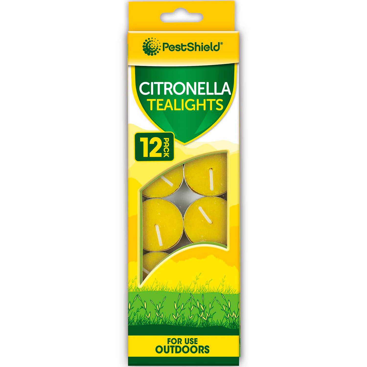 PETSHIELD Citronella Teelichter 12 Stk. flexible Insektenschutz für den Außenbereich
