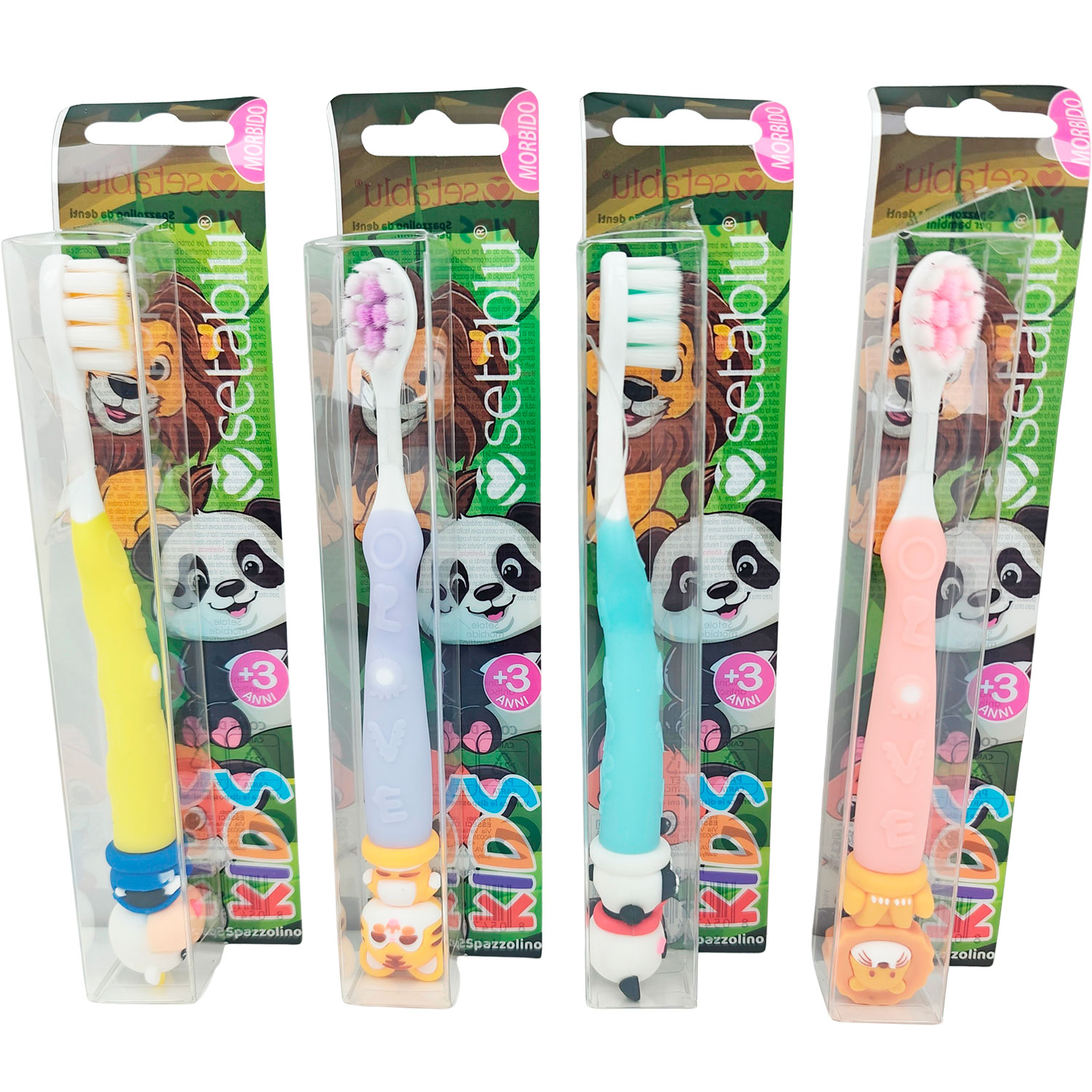 Kinderzahnbürste SETABLU Kids Little Animal ab 3 Jahren - 1 Stk. LILA