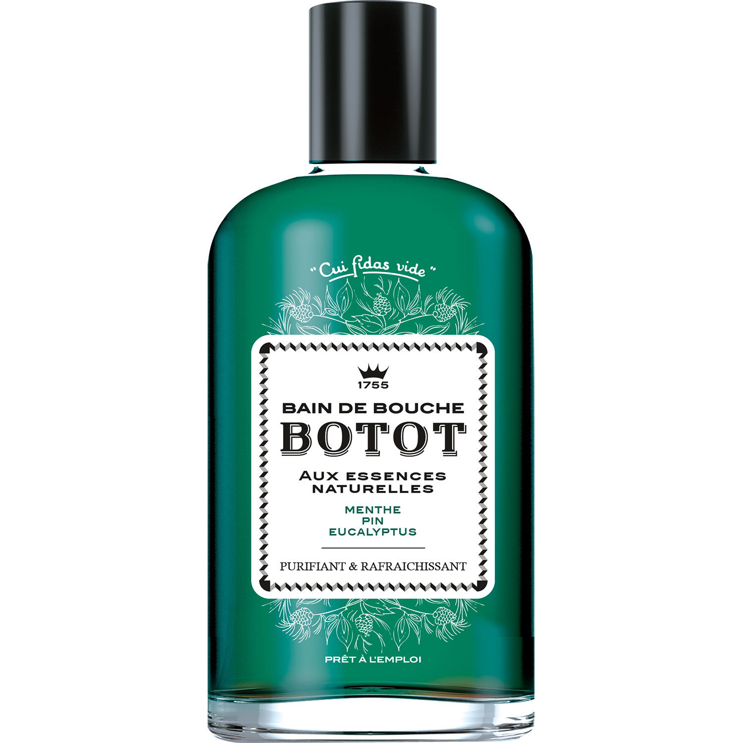 Klassisk fransk mundskyl med naturlige essenser BOTOT Menthe · Pin · Eucalyptus 250 ml