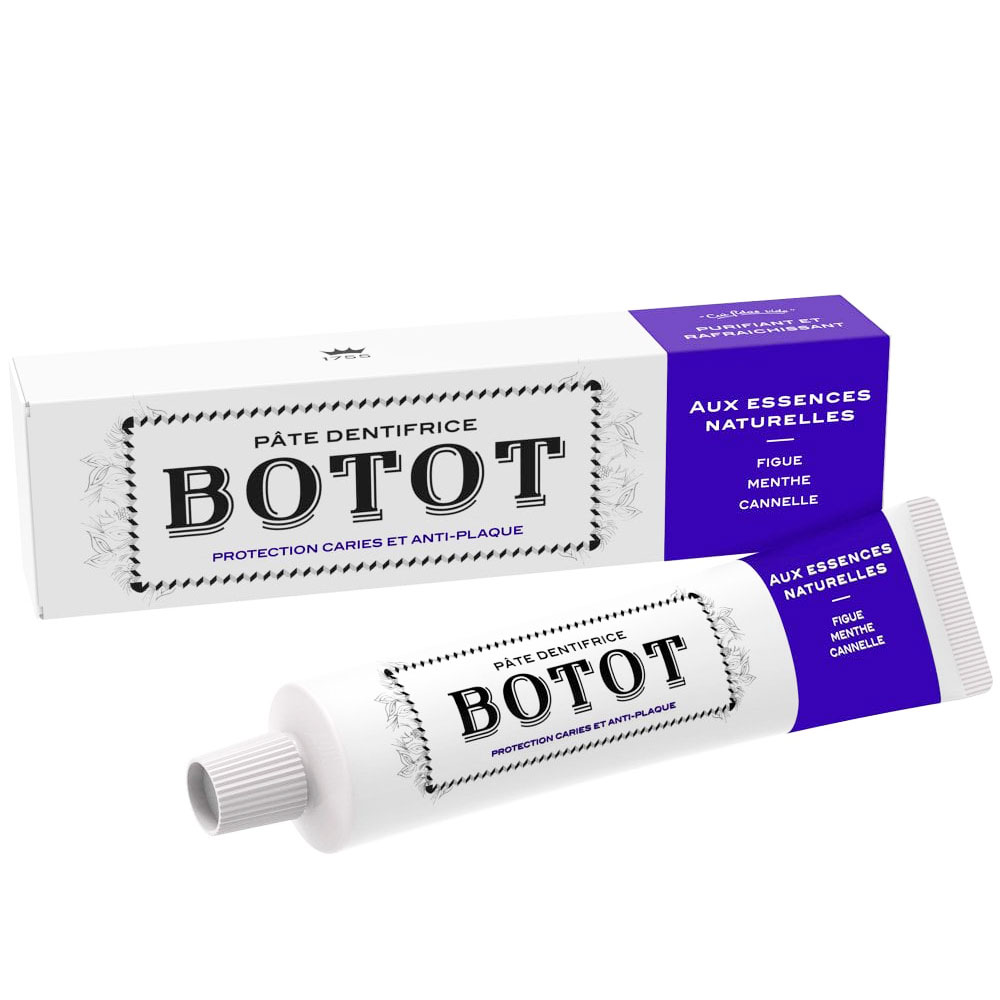 Klassisk Fransk Fluor Tandpasta BOTOT Fig · Mint · Cinnamon 75 ml