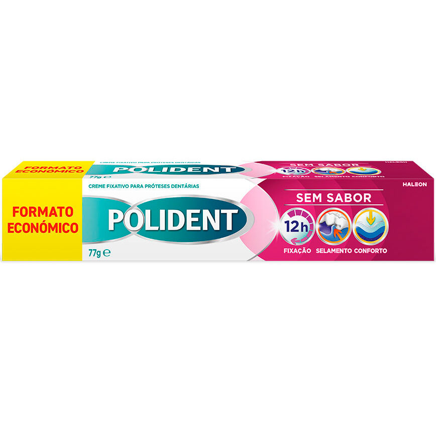 Prothesenhaftcreme ohne Geschmack POLIDENT Sem Sabor Große Tube 77g