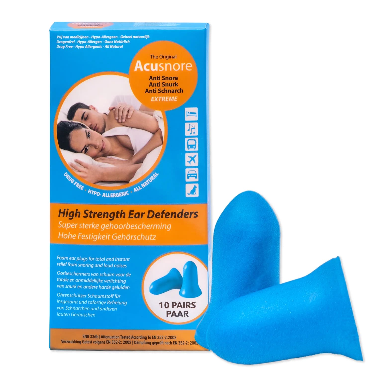 ACUSNORE Anti Snore Ear Plugs Extreme (10 par)