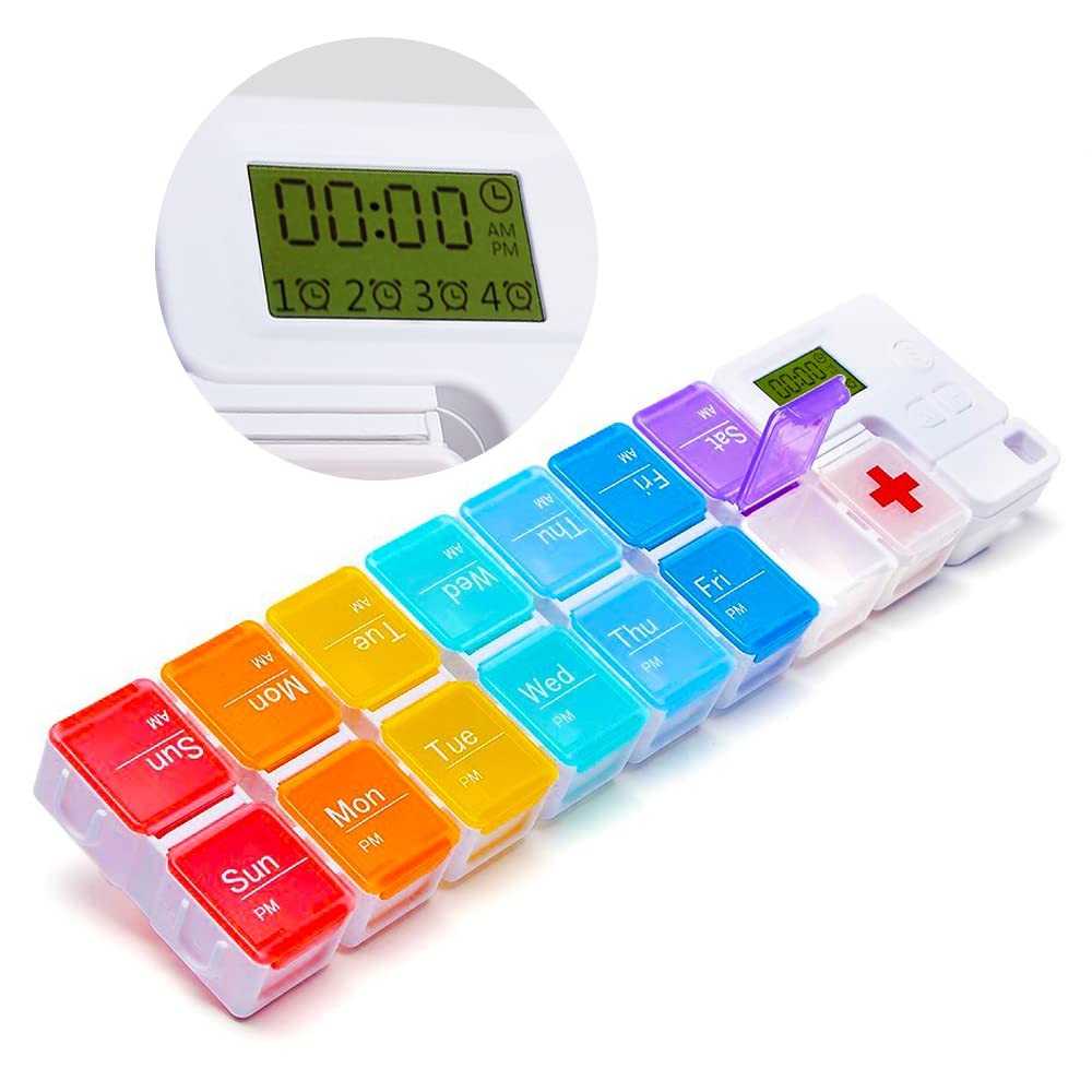 Elektronische Pillendose mit Alarm 7 Tage / AM & PM