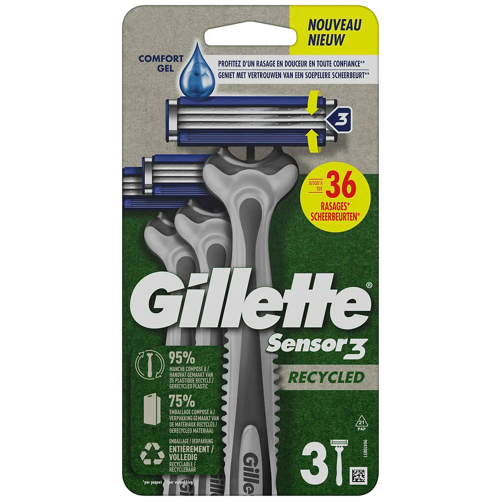 GILLETTE Sensor3 Recycled Engangsskrabere 3 stk.