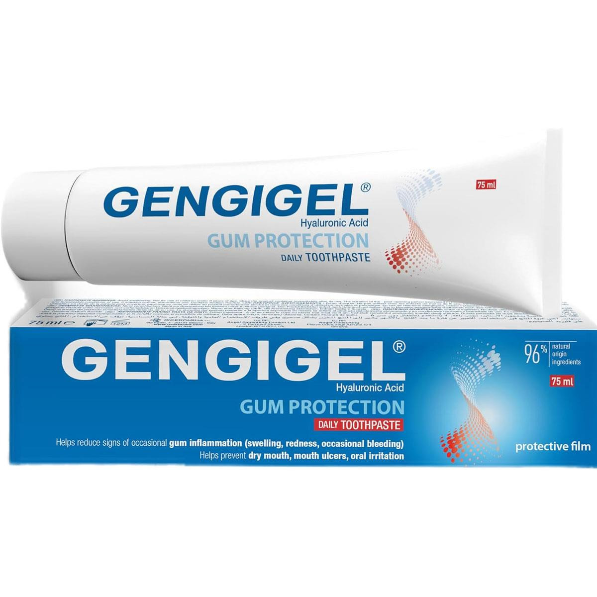 GENGIGEL Gum Protection tägliche Zahnpasta mit Hyaluronsäure für gesundes Zahnfleisch 75 ml