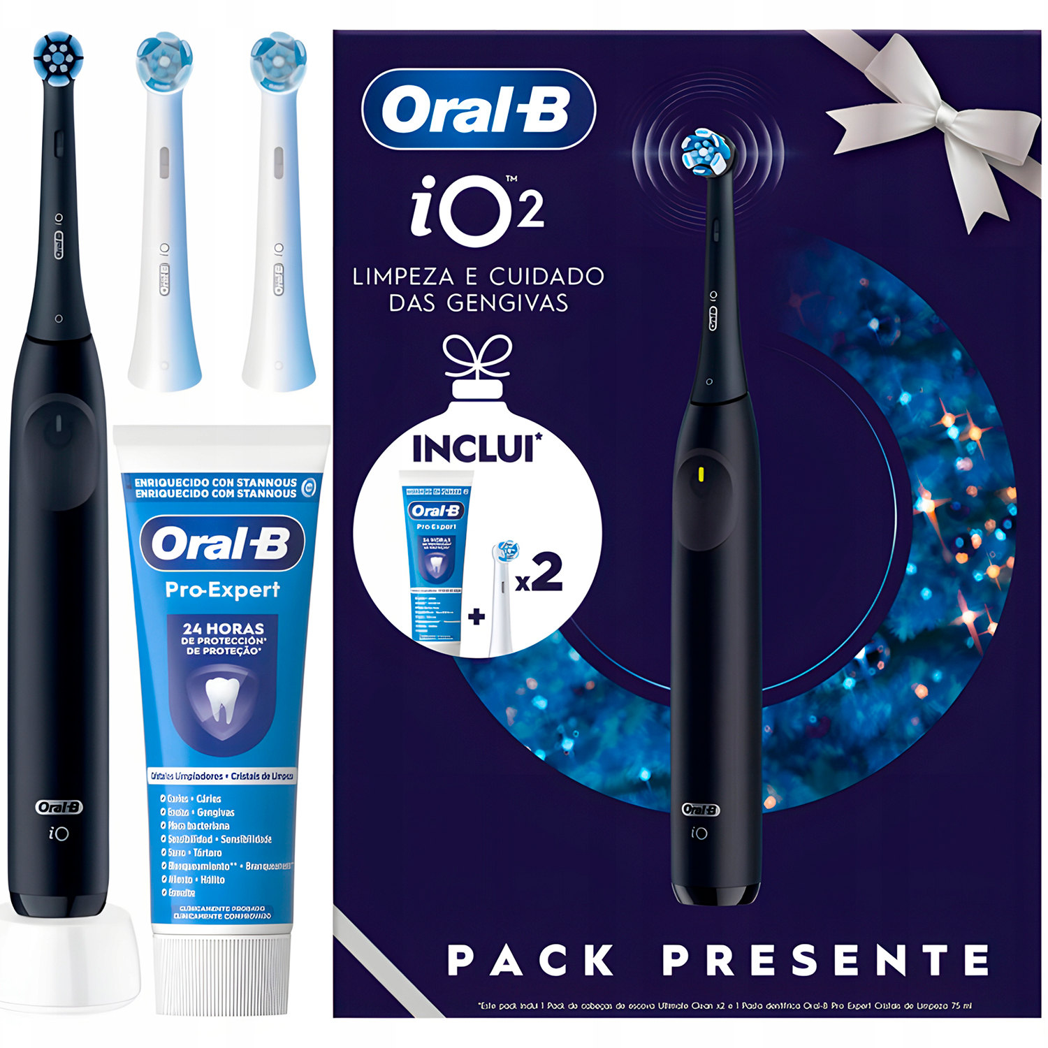 ORAL-B iO Series 2 El-tandbørste + Tandpasta & 2 Ekstra Børstehoveder - Oral-B iO El-tandbørster