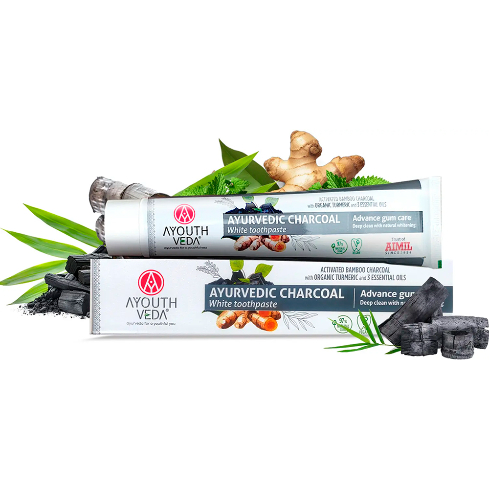 Ayurvedische Whitening Zahnpasta AYOUTH VEDA Charcoal White 100g