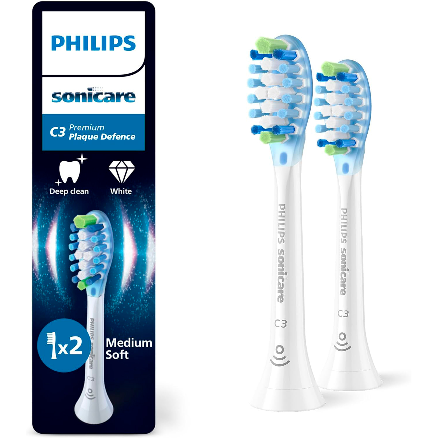 PHILIPS Sonicare C3 Premium Plaque Defence Børstehoveder (2 stk.)