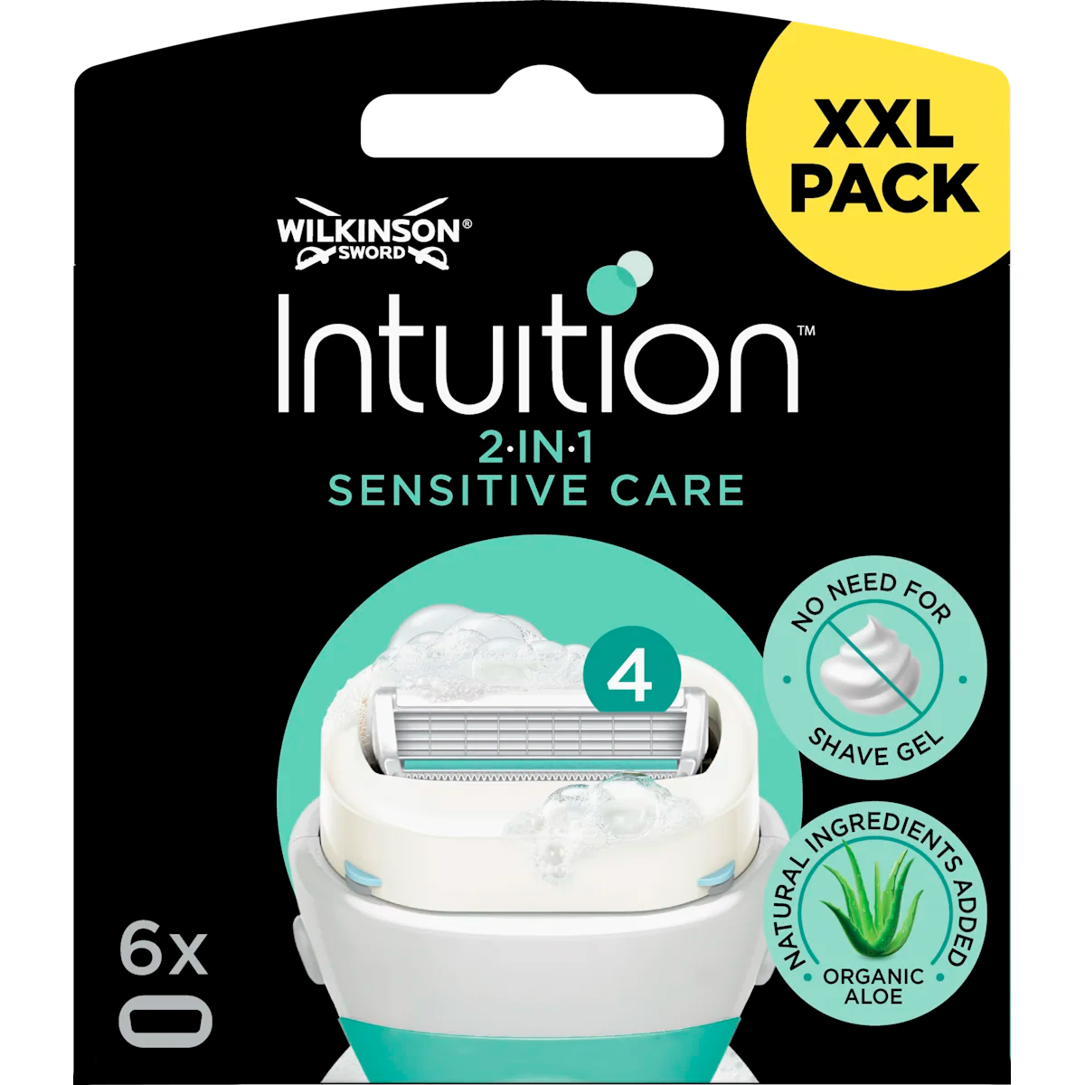 Wilkinson Sword Intuition 2-in-1 Sensitive Care Barberblade XXL Pack (6 stk.)