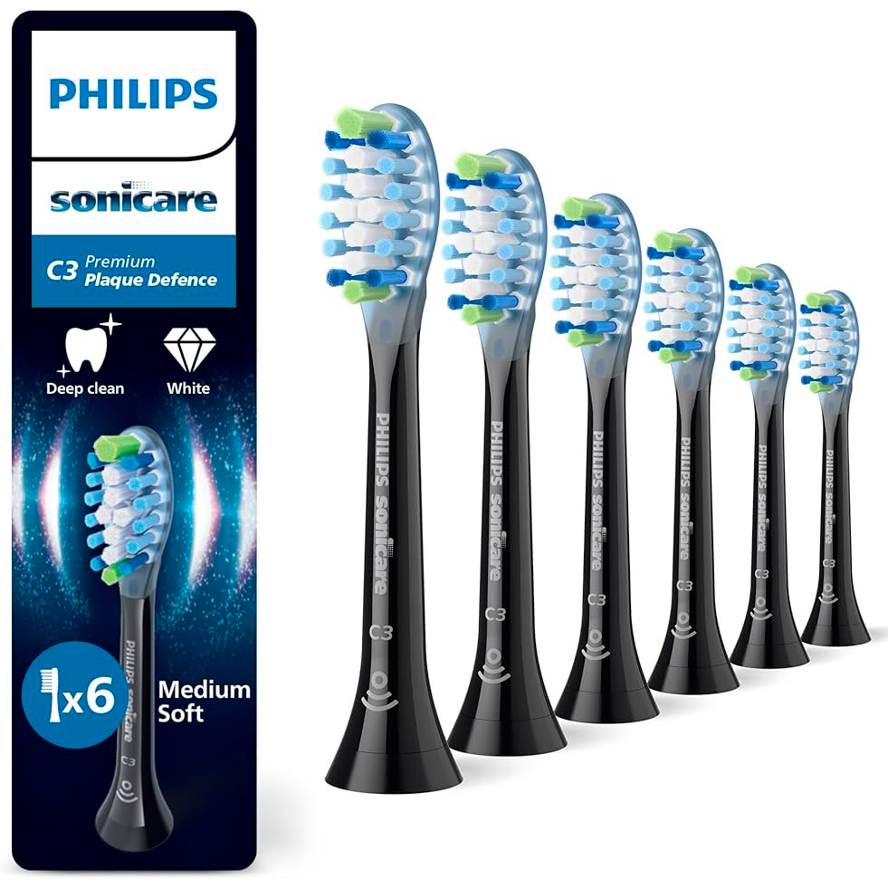 PHILIPS Sonicare 6 stk. C3 Premium Plaque Defence Black Børstehoveder