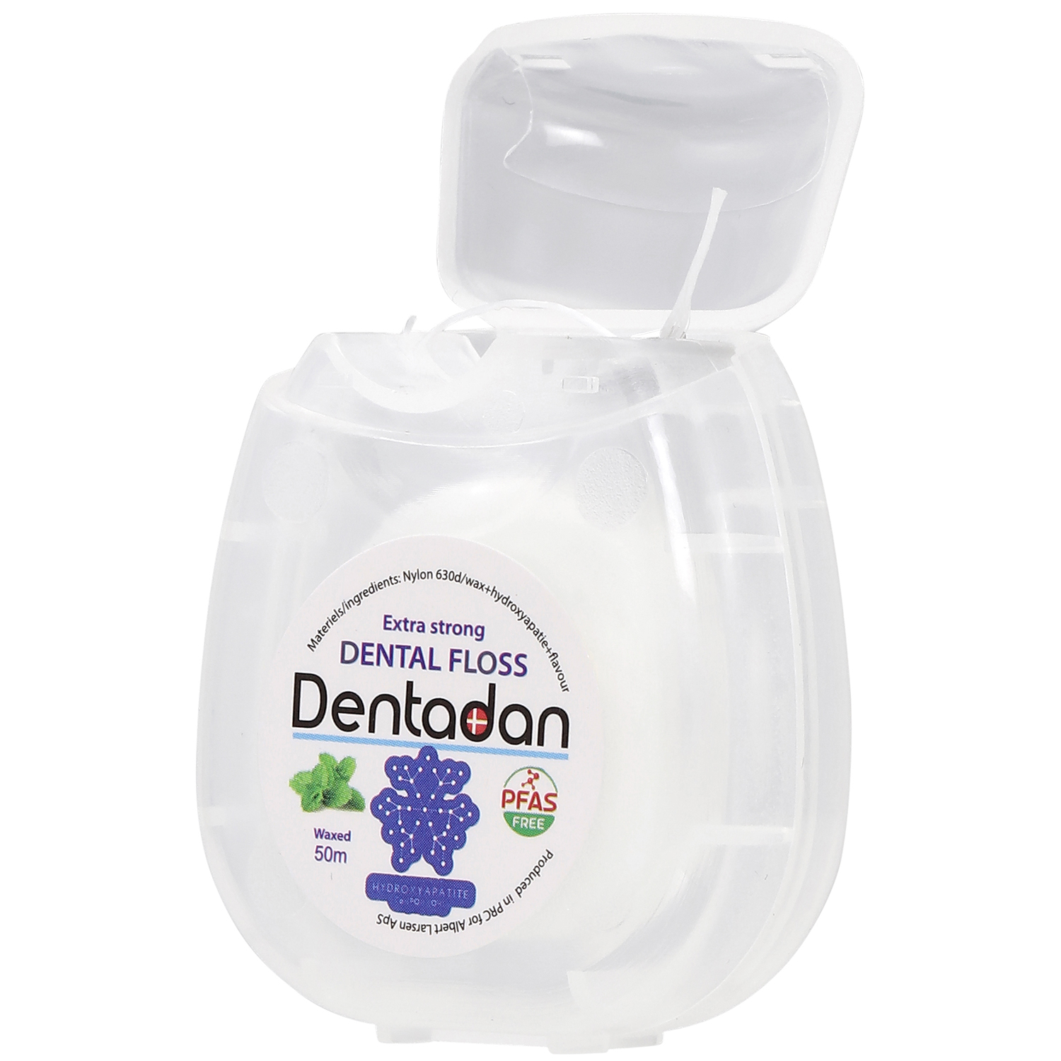 Tandtråd med Hydroxyapatit DENTADAN Extra Strong Mint & Wax 50 mtr.