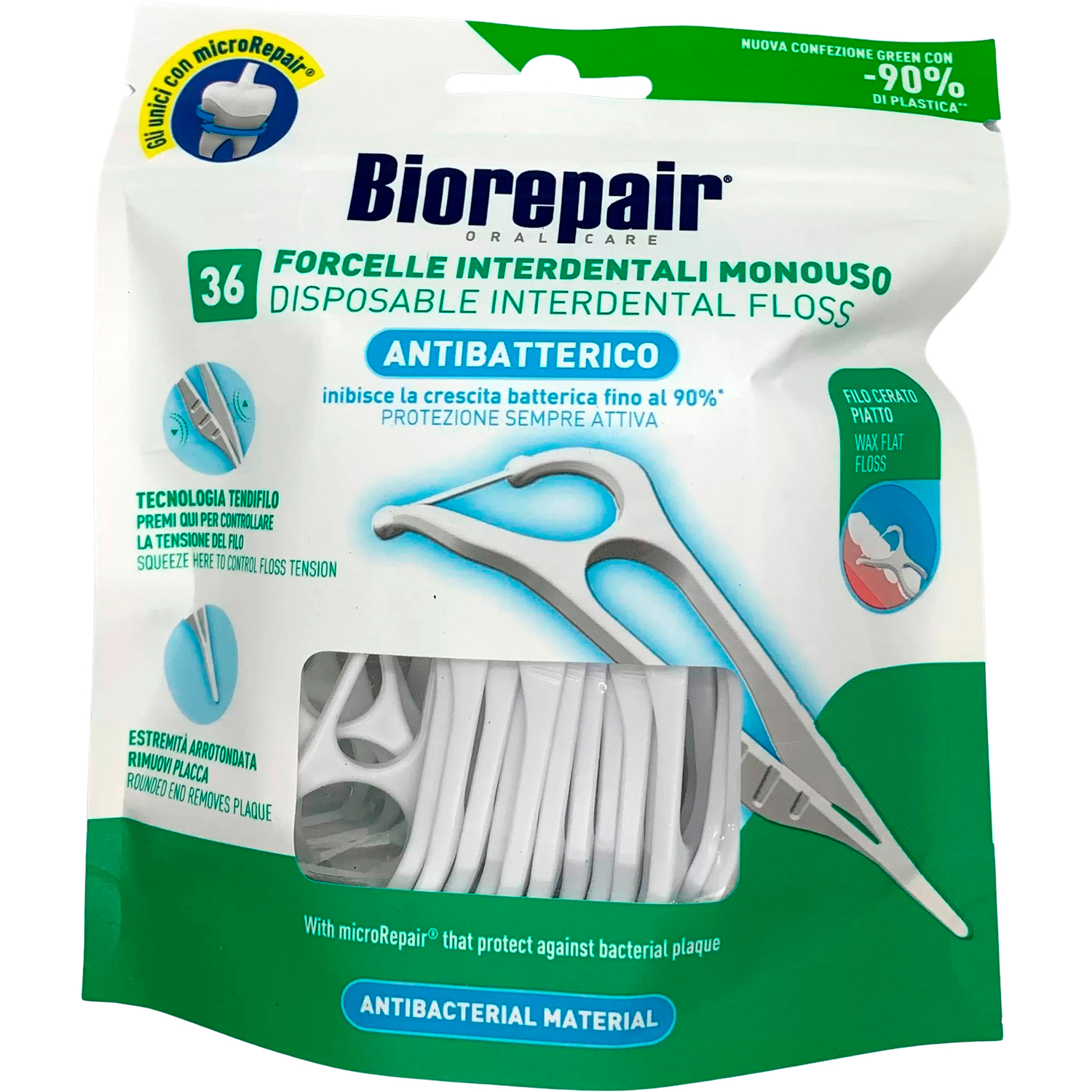 Tandtråd med Hydroxyapatit BIOREPAIR Interdental Flossers 36 stk.