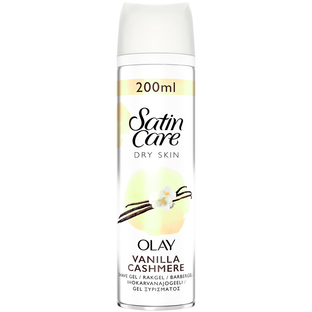 Gillette Barbergel Satin Care Dry Skin Olay Vanilla Cashmere 200 ml - Gillette Satin Care