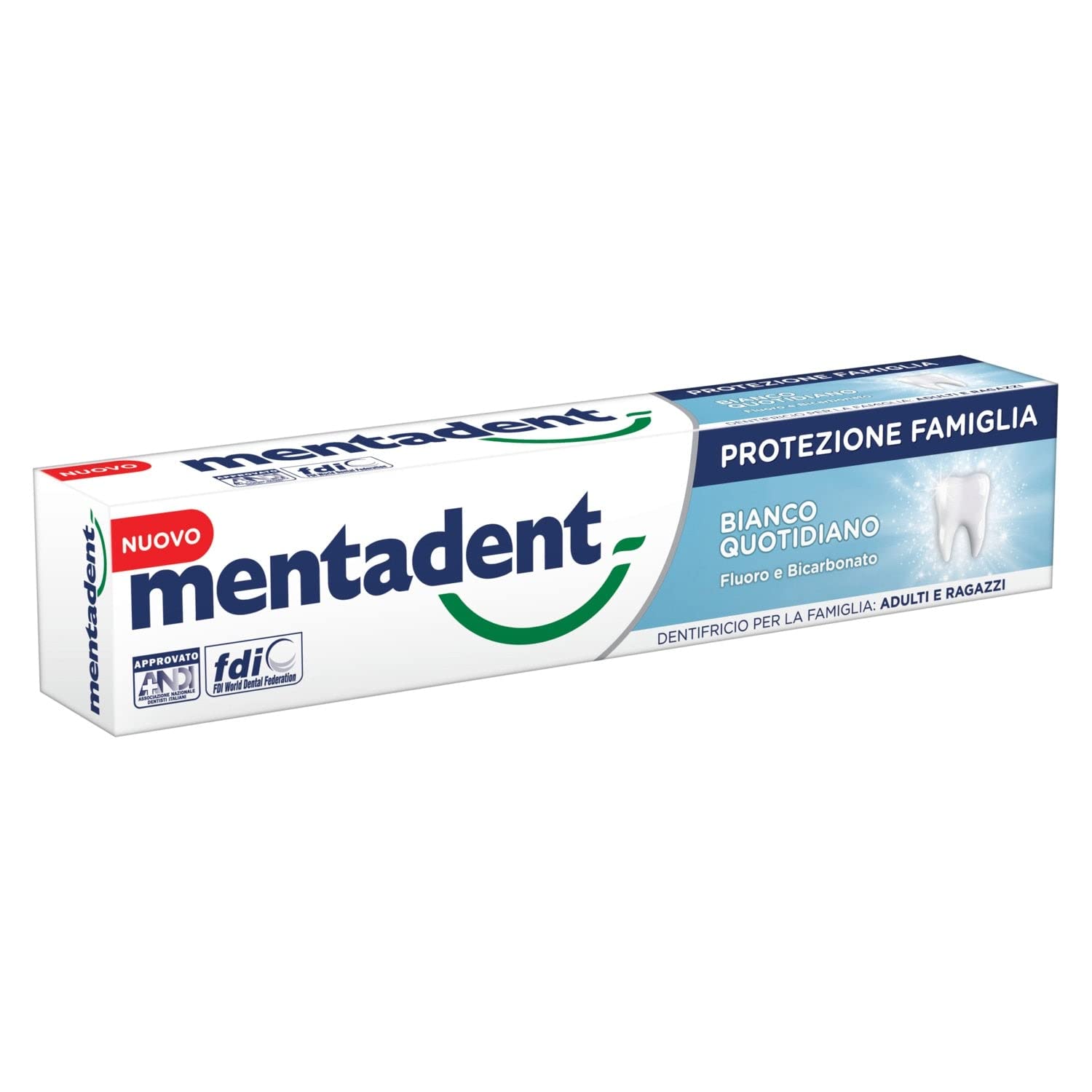 Tägliche Whitening Zahnpasta MENTADENT Family Protection White Daily 75 ml