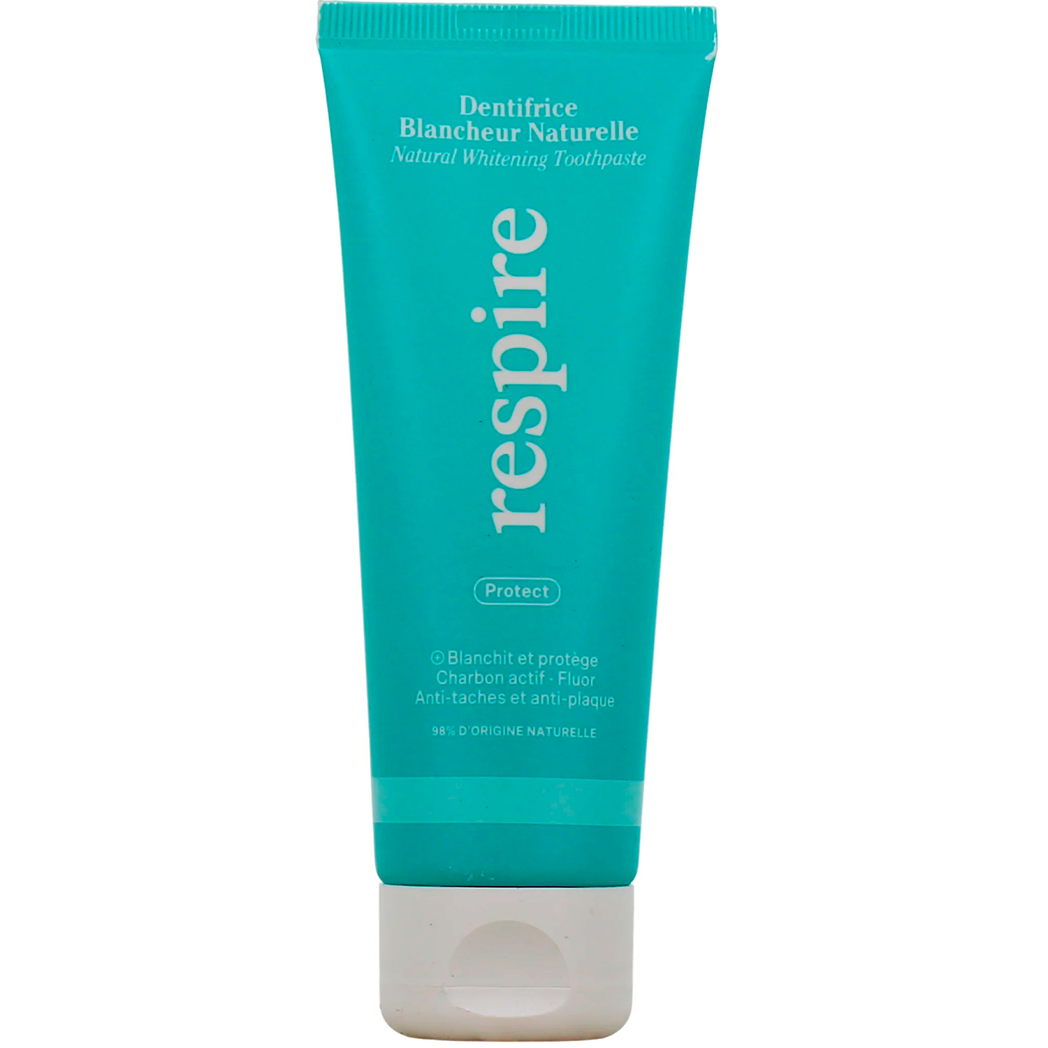 Natürliche Whitening Zahnpasta RESPIRE Protect 75 ml. - Mit aktivem Kohle & Fluor