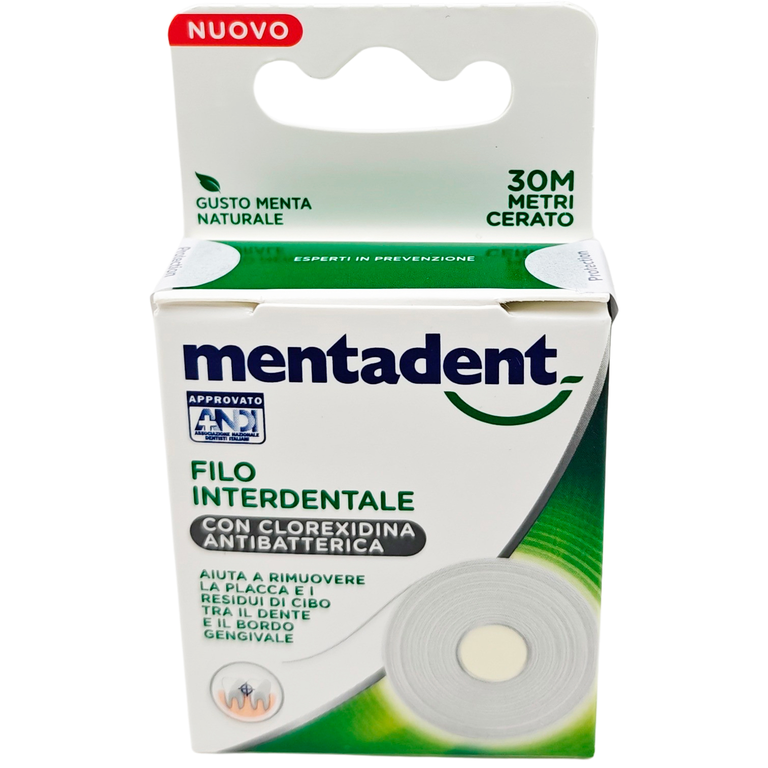 Klorhexidin Tandtråd MENTADENT Interdentale con Clorexidina - 30 mtr. Antibakteriel Tandtråd