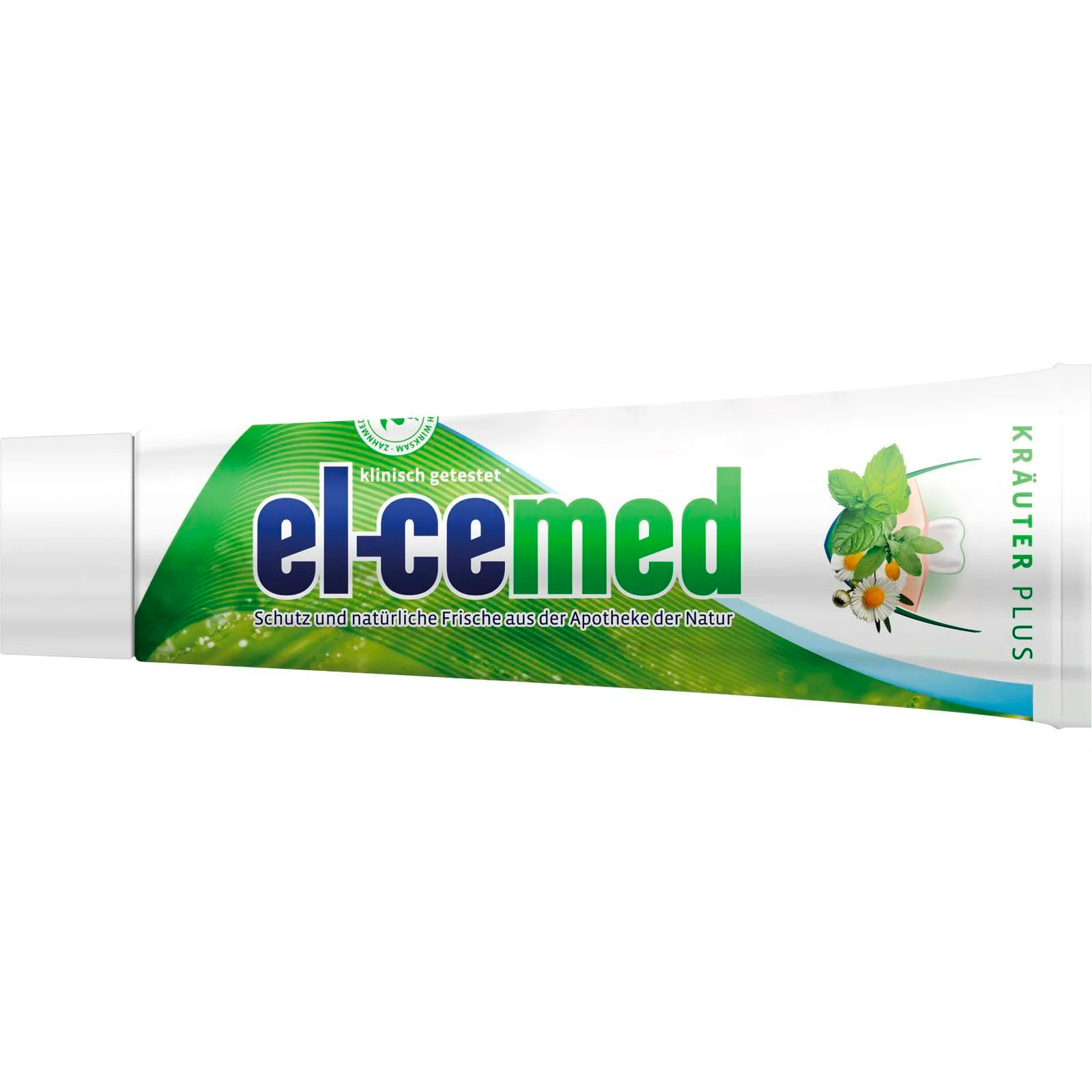 Herbal Zahnpasta EL-CEMED Kre4uter Plus 75 ml. ac Natfcrliche Frische und Schutz