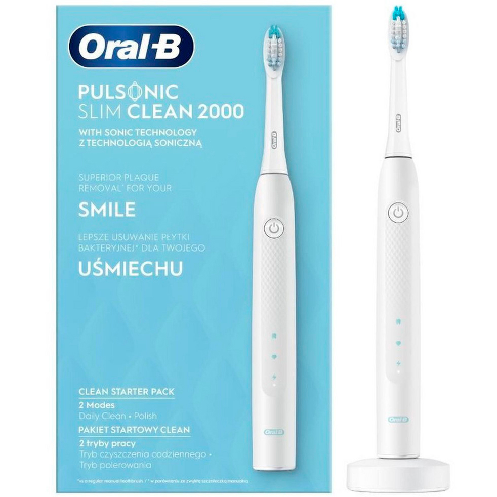 Oral-B PULSONIC Elektrische Zahnbürste Slim Clean 2000 White