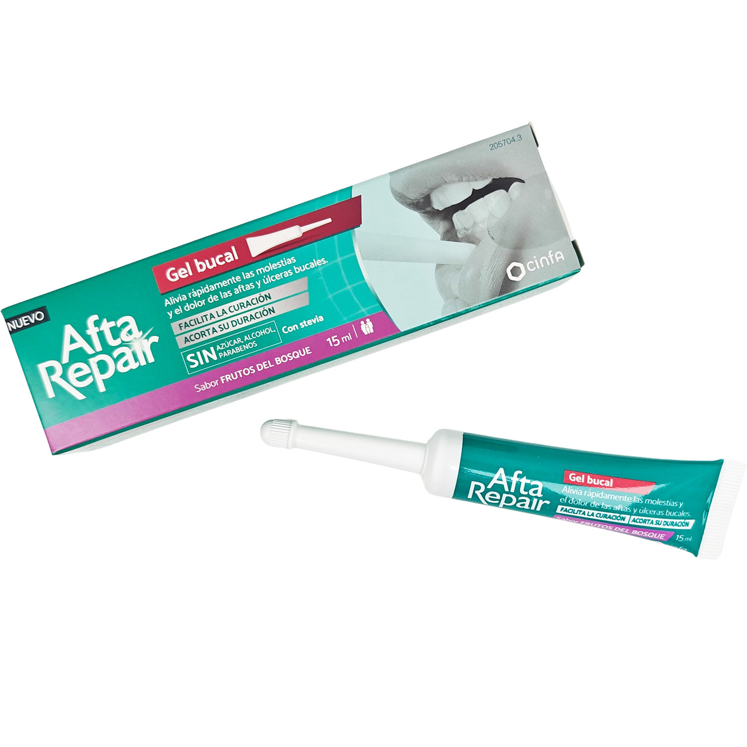 Linderndes Gel gegen Bläschen und Mundgeschwüre AFTA REPAIR Forest Fruit Flavor (15 ml)