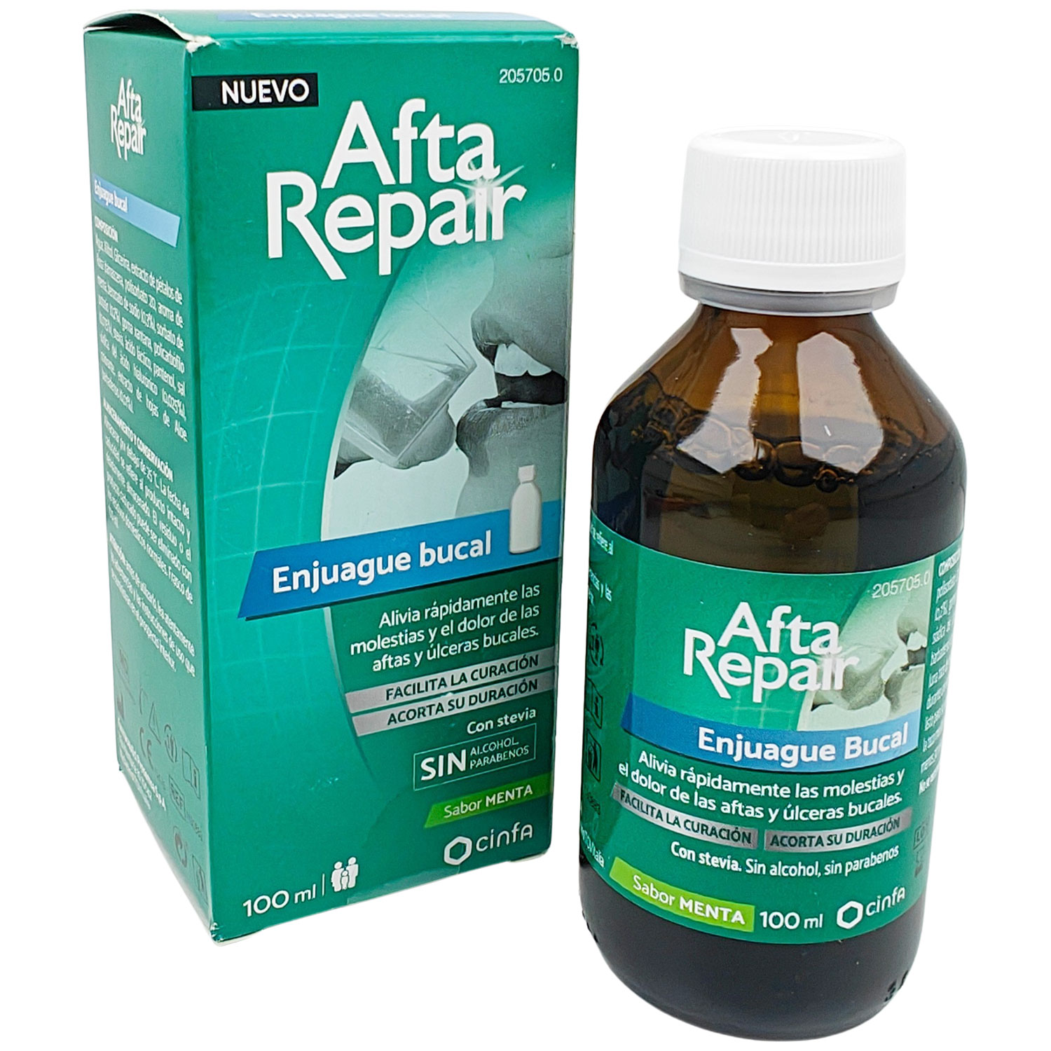 Munddusche gegen Bläschen und Mundgeschwüre AftaRepair Mint Flavour (100 ml)