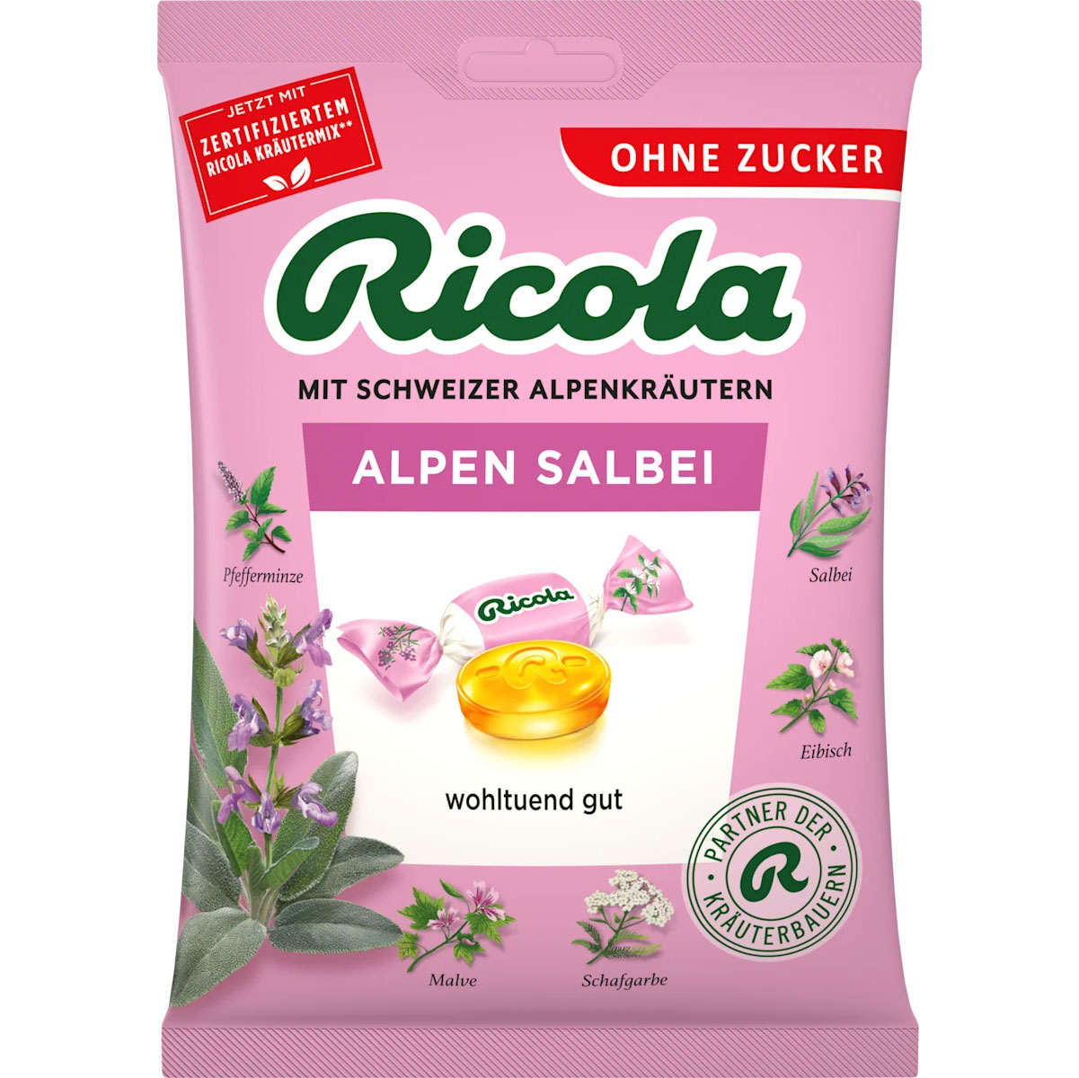 RICOLA Alpe Salvie Sukkerfri Urtepastiller (Ps. 75g) - Ricola Urte-bolsjer - Halspastiller