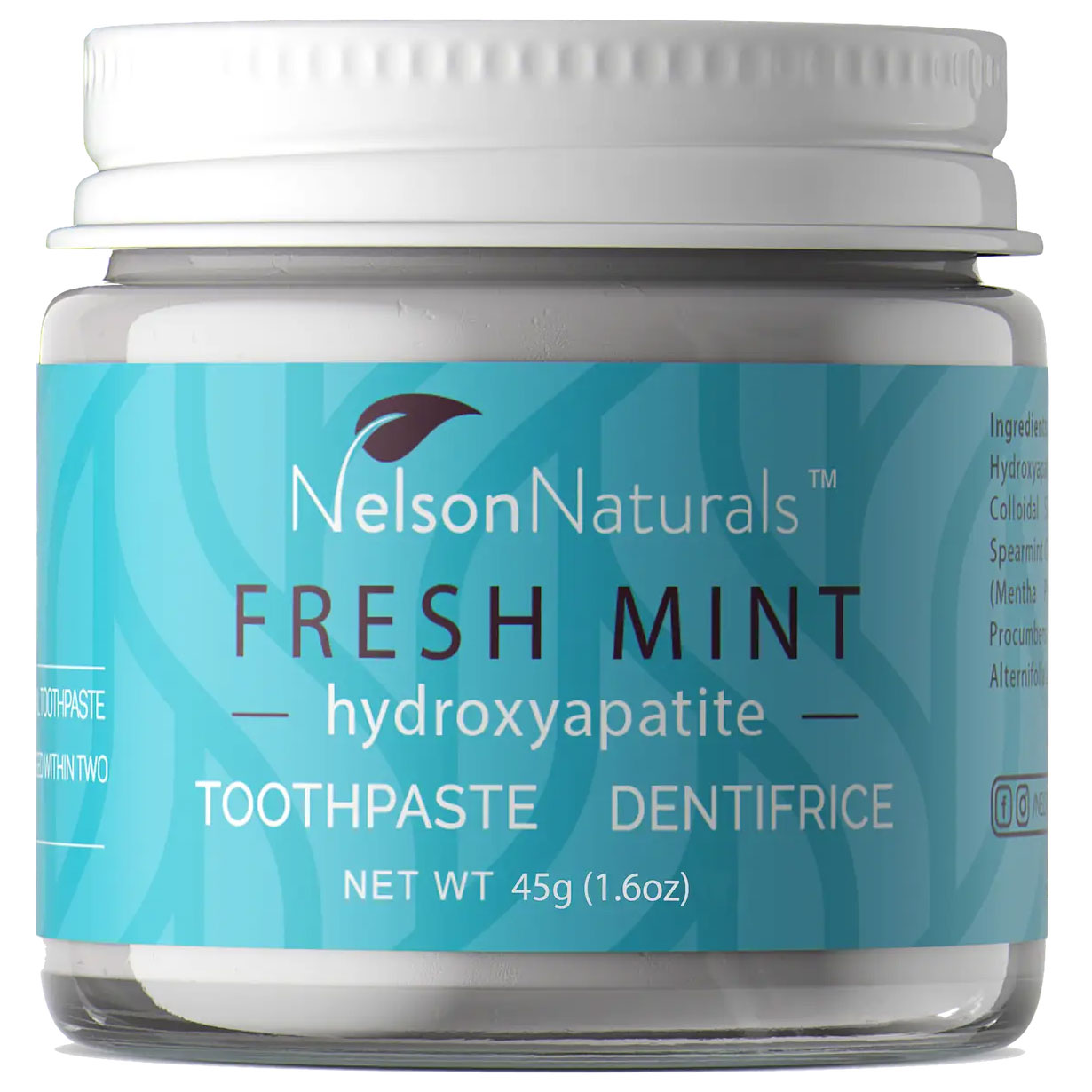 Hydroxyapatit & Xylitol Tandpasta NELSONS Naturals Fresh Mint Rejsestr. 45g - Nelson Naturals