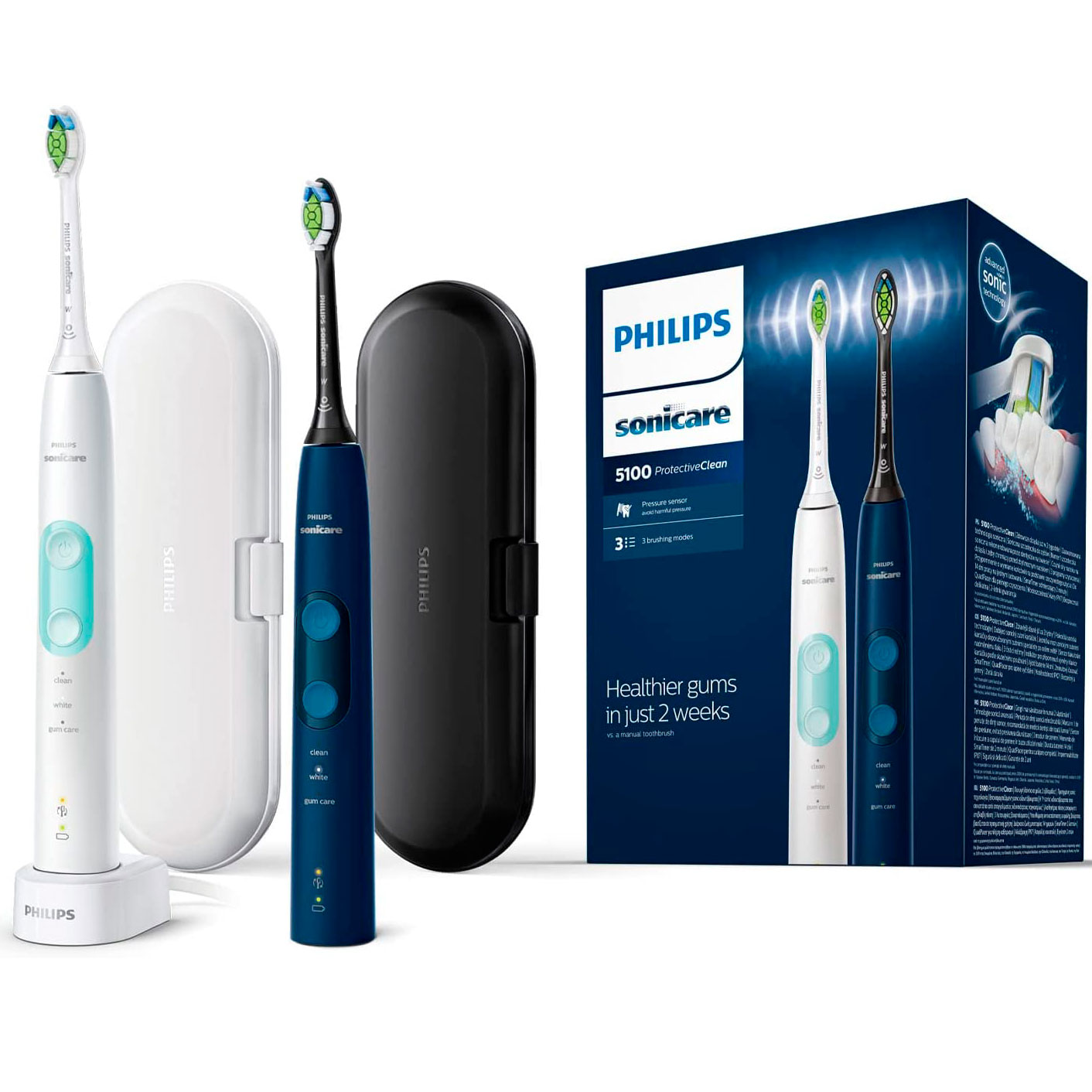 Philips Sonicare DUO 5100 ProtectiveClean 2 stk. El-Tandbørster