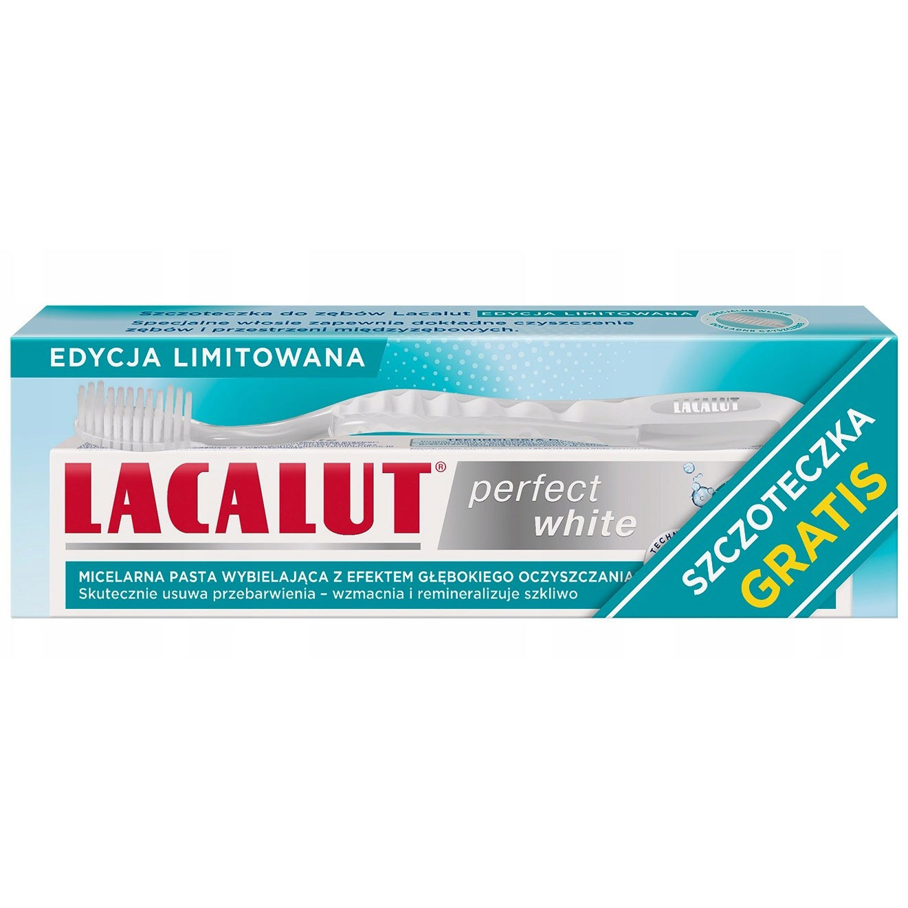 Whitening Tandpasta LACALUT Perfect White 75 ml. + Tandbørste - Lacalut Tandpasta