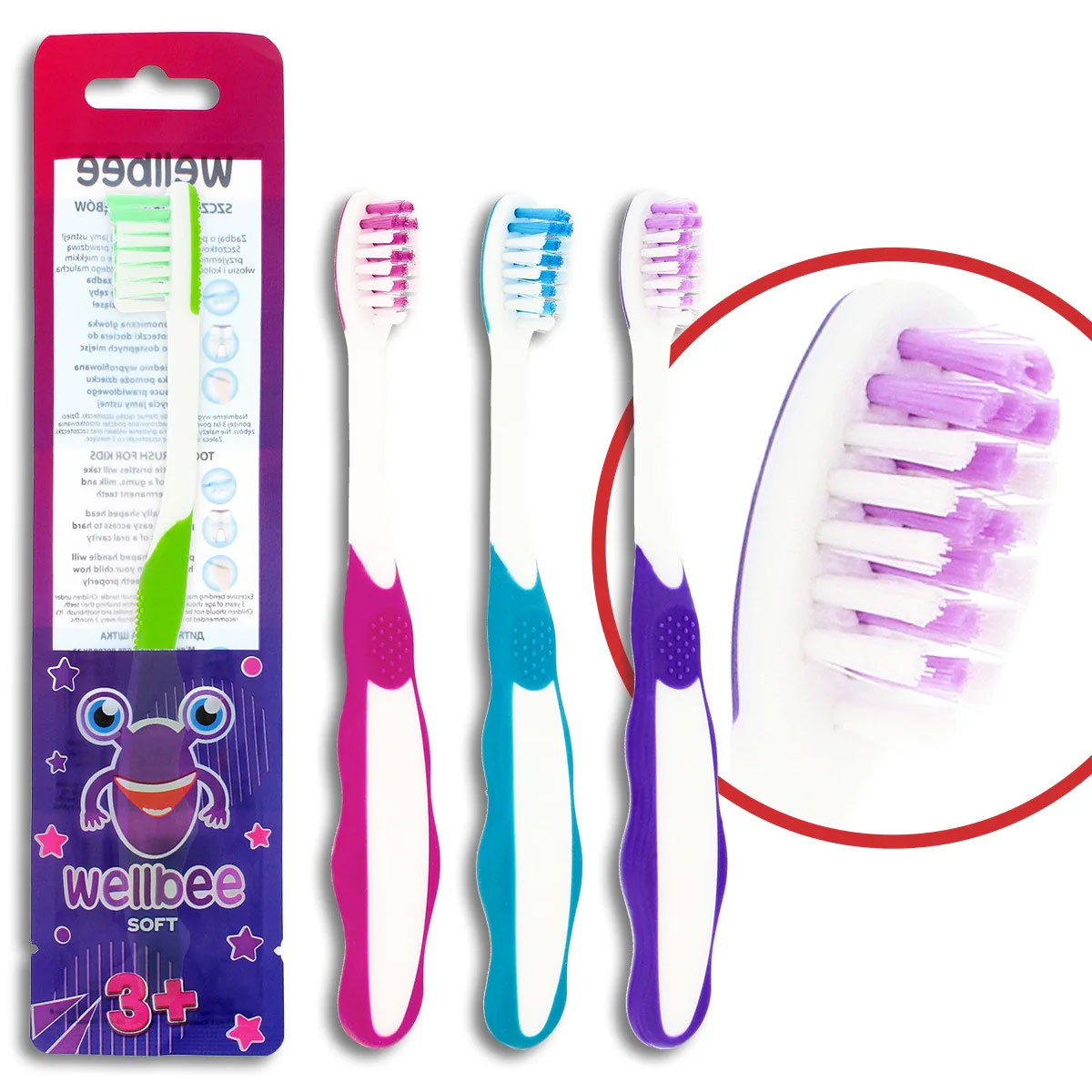 Kinderzahnbürste WELLBEE 1 Stk. Soft 3 Jahre/+ ORANGE