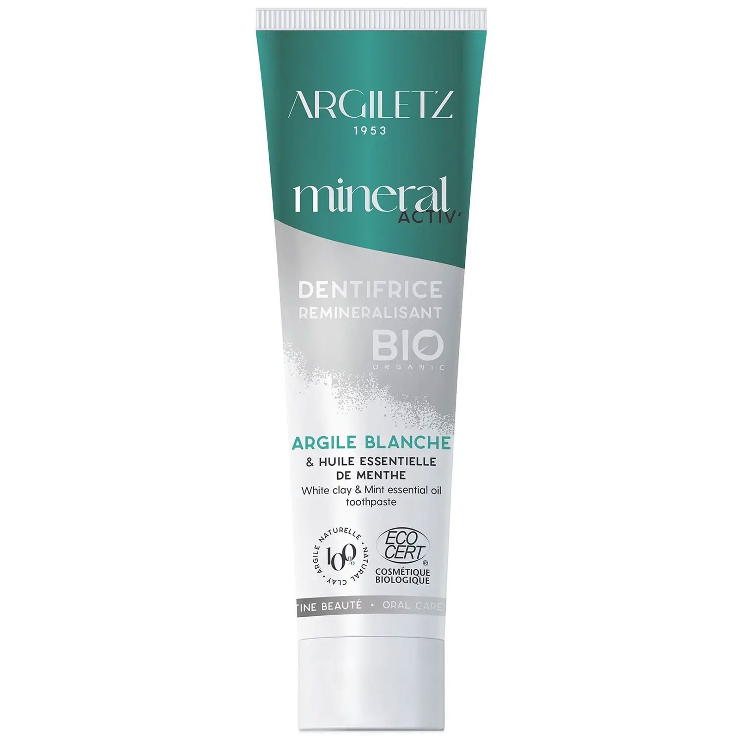 Bio Zahnpasta ARGILETZ Mineral Activ White Clay & Mint 75 ml.