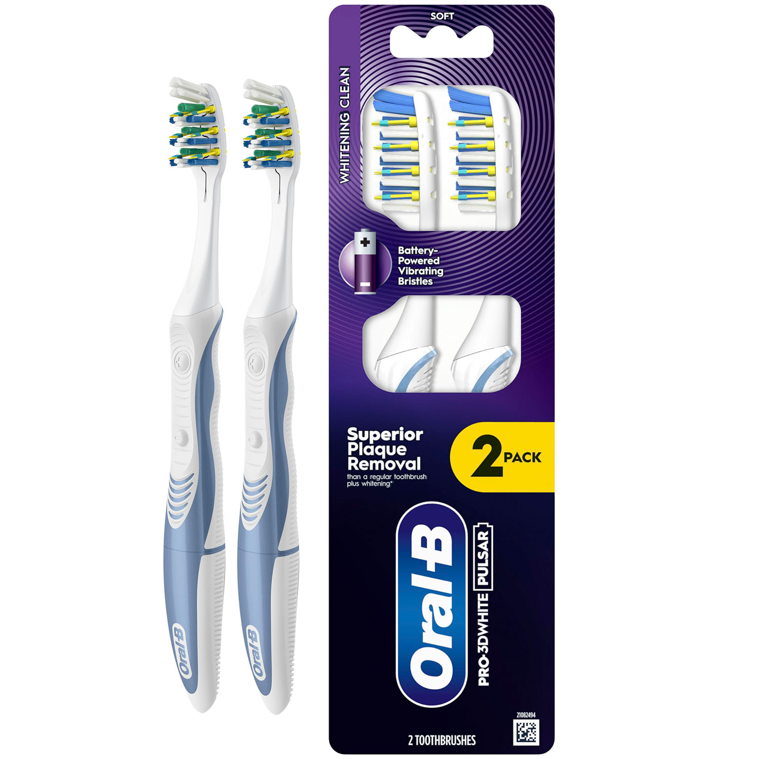 ORAL-B Batteri Tandbørster Batteri 2 stk. Pulsar 3D White Medium