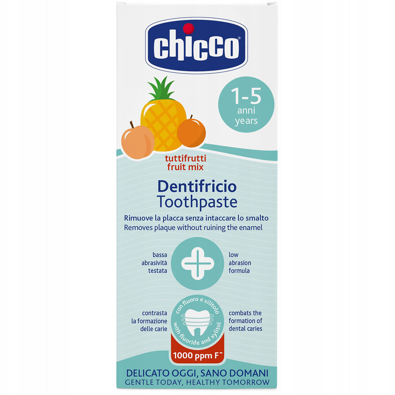Xylitol Børnetandpasta CHICCO Tutti Frutti 1-5 år 50 ml - Chicco Tandpasta