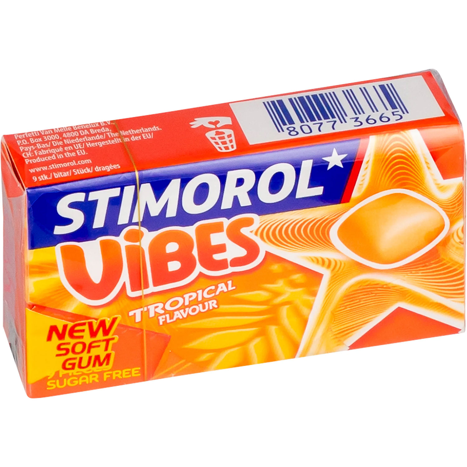STIMOROL Tyggegummi Vibes Tropical (21g) Sukkerfri tyggegummi med eksotisk frugtsmag