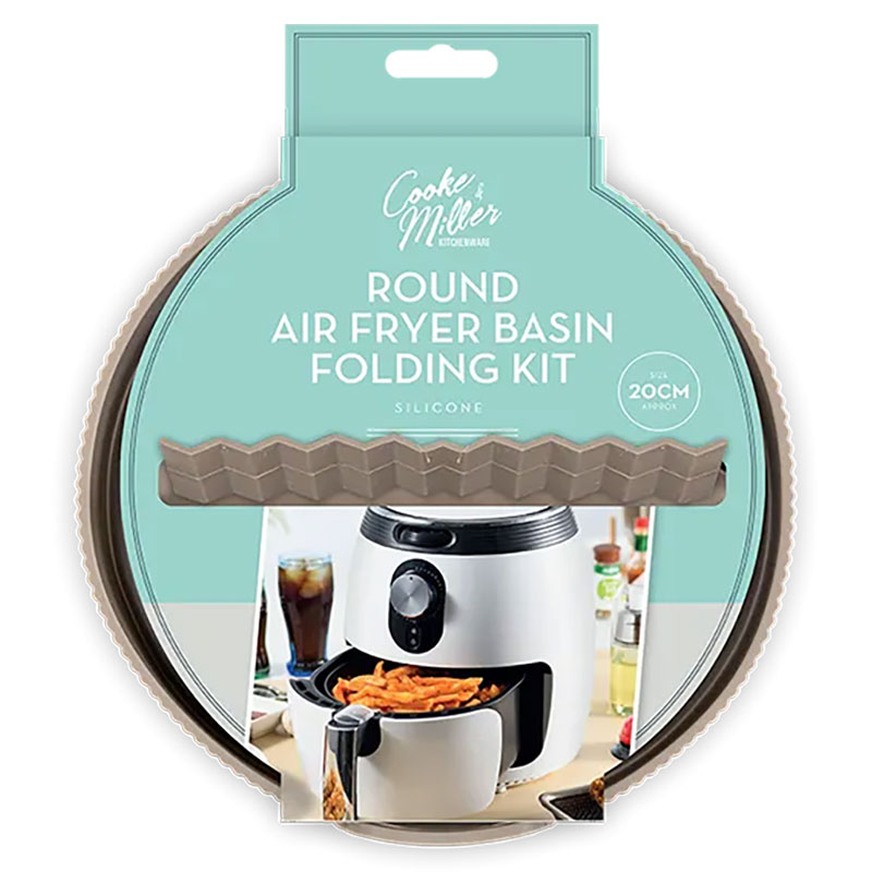 Faltbare Silikon air fryer Form Ø20 cm smarte Lösung mit Einsatz