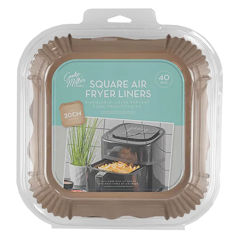 Air fryer Papier liners 20 x 20 cm – 40 Stk. (square)