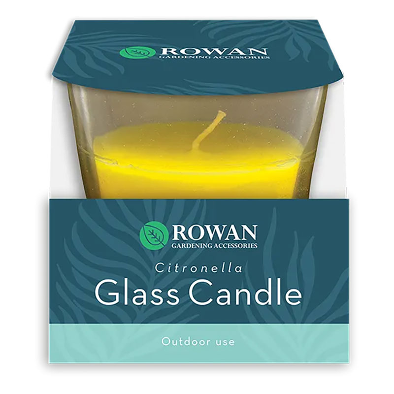 ROWAN Citronella Stearinlys i Glas effektiv beskyttelse mod insekter