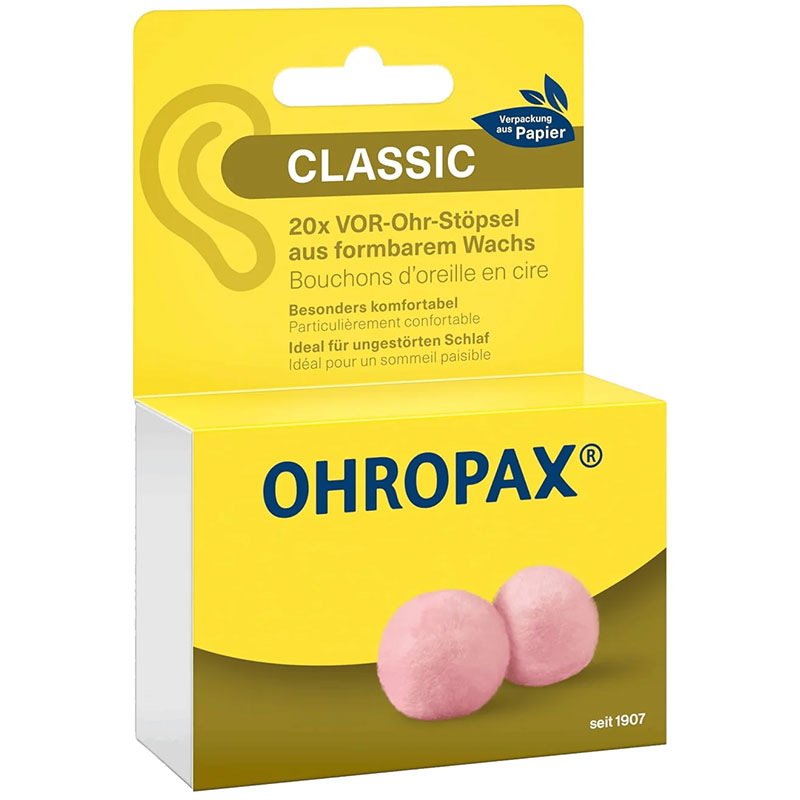 OHROPAX Classic Ohrstöpsel (20 Stk.) natürliche Ruhe und maximaler Komfort