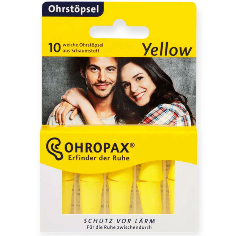 OHROPAX Yellow Ohrstöpsel (10 Stk.) effektive Lärmdämmung aus weichem Schaum