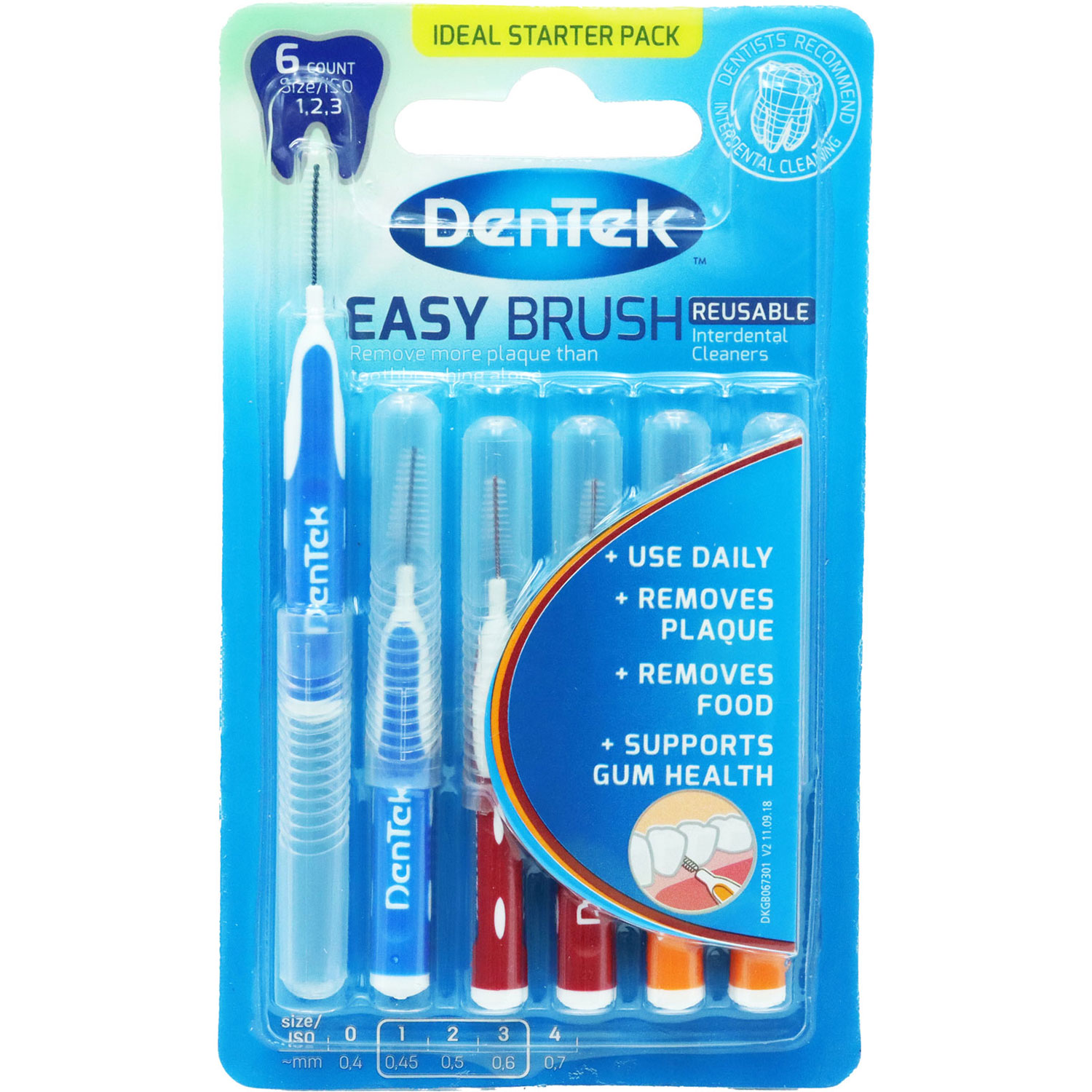 DenTek Easy Brush Starterkit Interdentalbürsten Mixpack Effektive Reinigung zwischen den Zähnen
