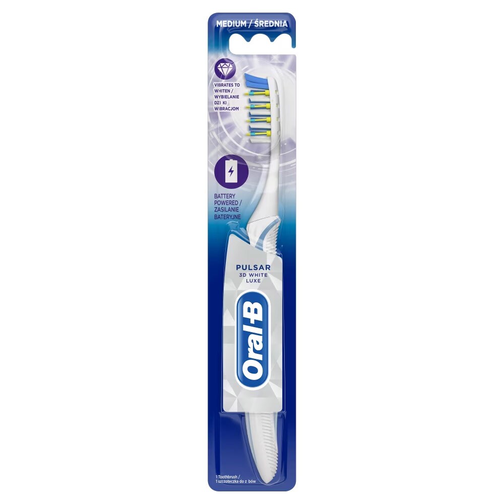 ORAL-B Batteri Tandbørste Pulsar 3D White Medium - Oral-B Batteri Tandbørster