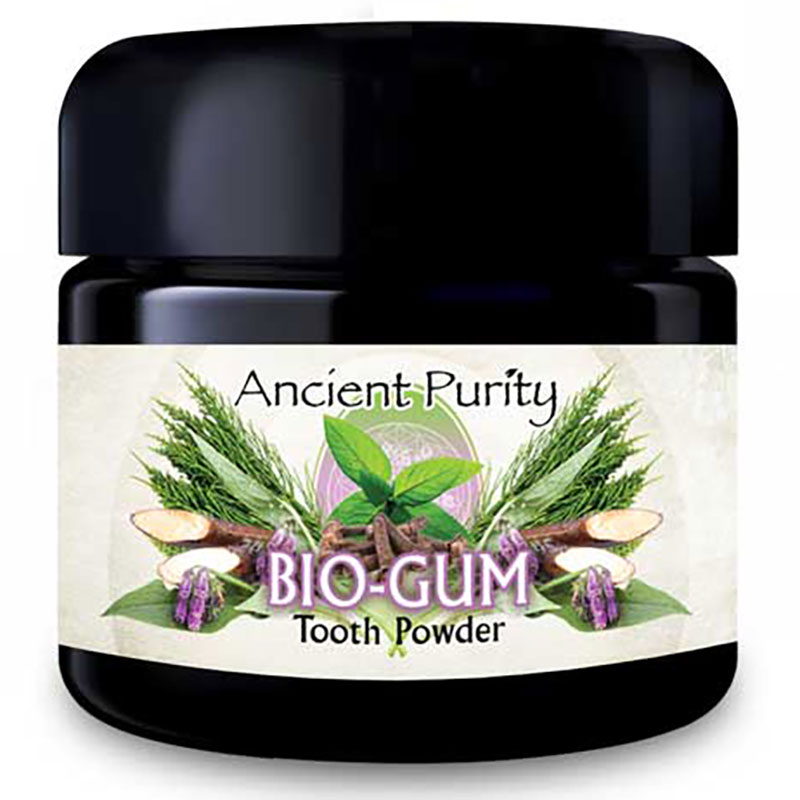 Bio Zahnpasta Pulver ANCIENT PUTITY BIO-GUM Tooth Powder Natürliche Zahnpflege mit Kräuterkraft (30g)