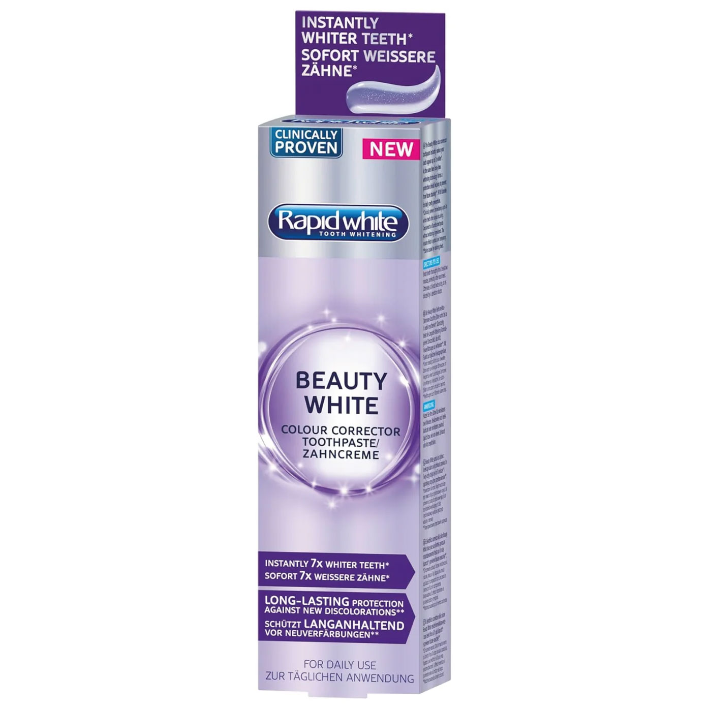 RAPID WHITE Beauty White Zahnbleich-Zahnpasta mit sofortiger whitening effekt (75 ml.)